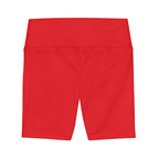 Women's Red Tough Lxve Club Athletic Biker Shorts