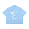 Unisex Boxy Blue Short Sleeve Shirt