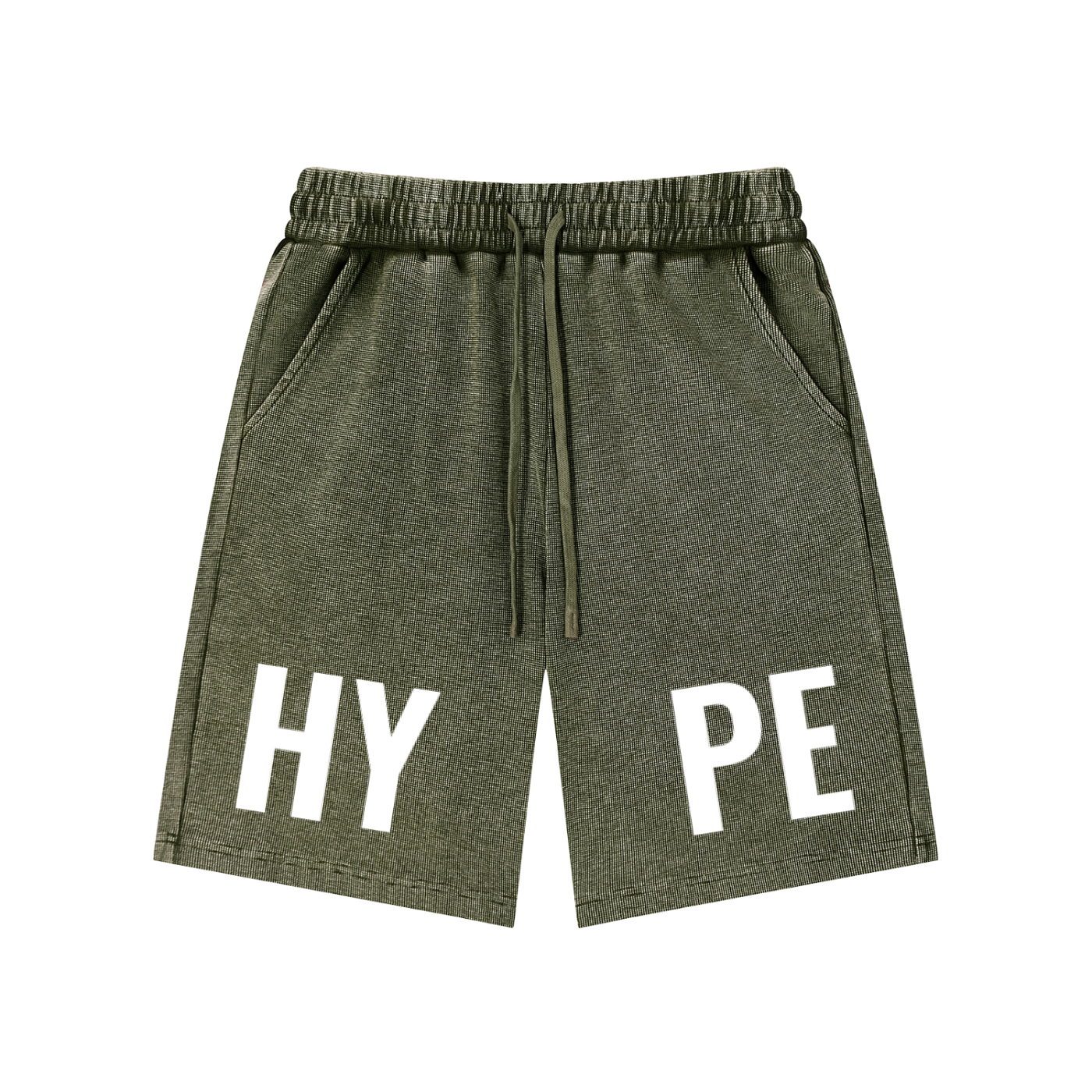 "HYPE" Unisex Mineral Wash Waffle Knit Shorts
