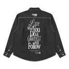 Unisex Vintage Wash “LXVE” Denim Shirt