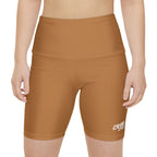 Women's Light Brown Tough Lxve Club Athletic Biker Shorts