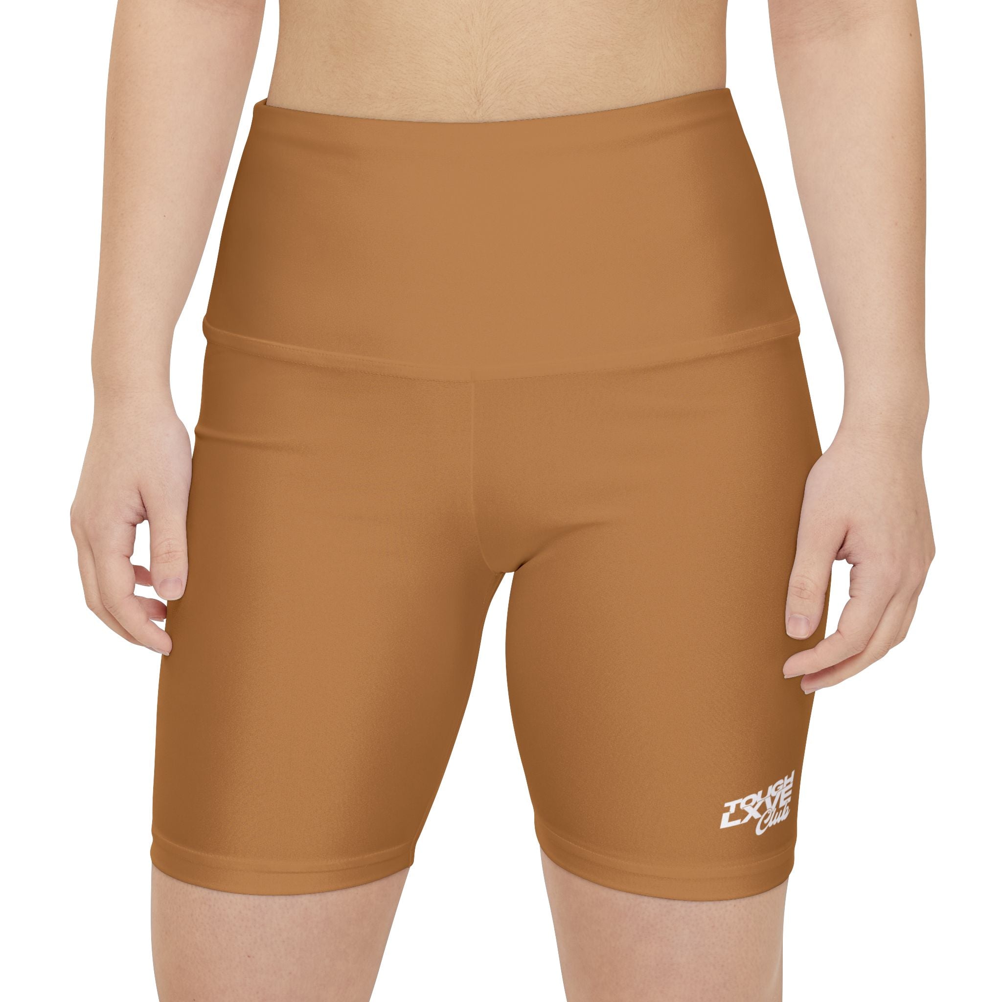 Women's Light Brown Tough Lxve Club Athletic Biker Shorts