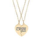 Tough Lxve Club (Engraving) Break Apart Heart Necklace Set