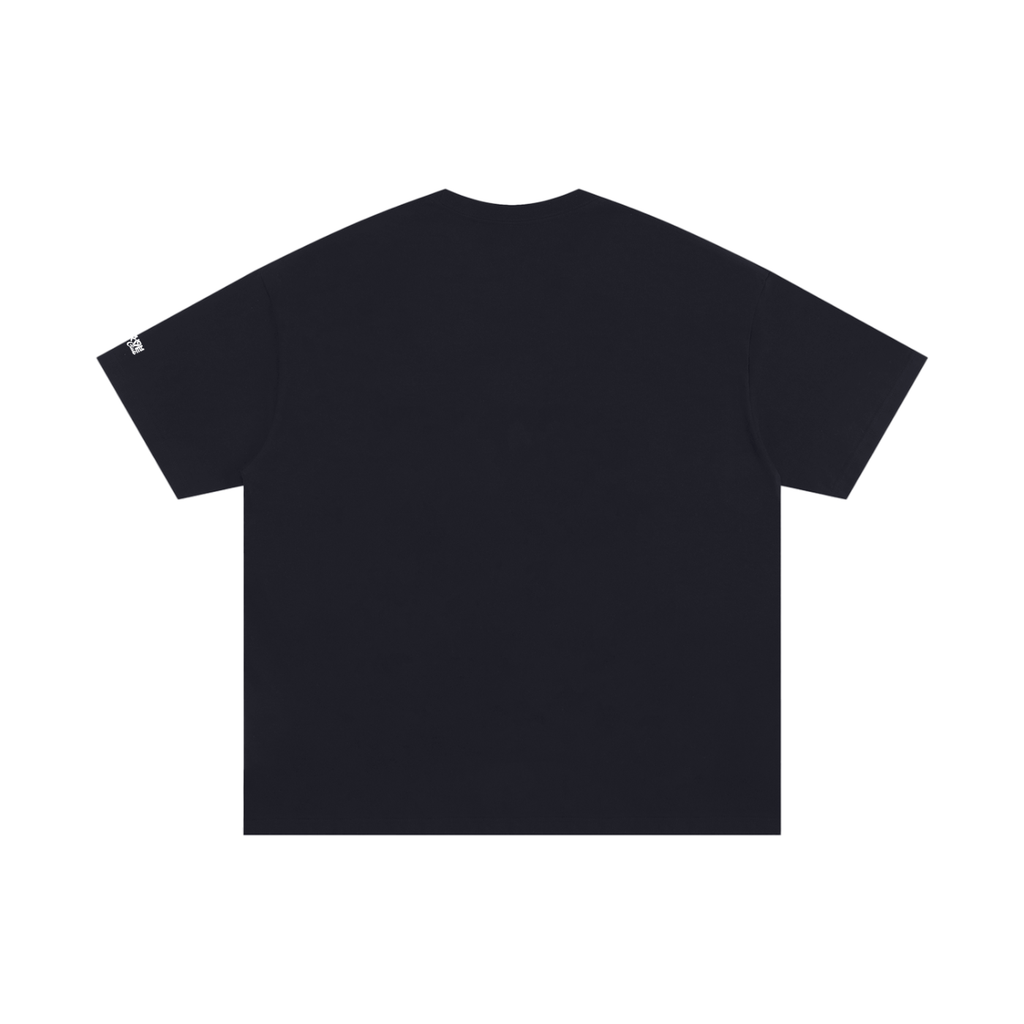 Unisex Oversized "Fresh Bloom" Black Cotton T-Shirt