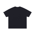 Unisex Oversized "Fresh Bloom" Black Cotton T-Shirt