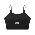 Women's Tough Lxve Club Black Spaghetti Strap Yoga Sports Bra