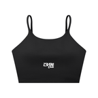Women's Tough Lxve Club Black Spaghetti Strap Yoga Sports Bra