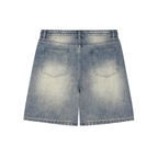 Unisex Faded Distressed Baggy Denim Shorts