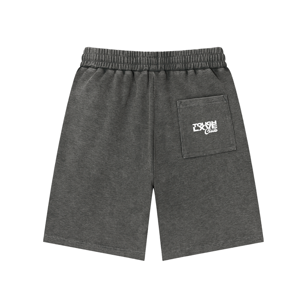 "HYPE" Unisex Mineral Wash Waffle Knit Shorts