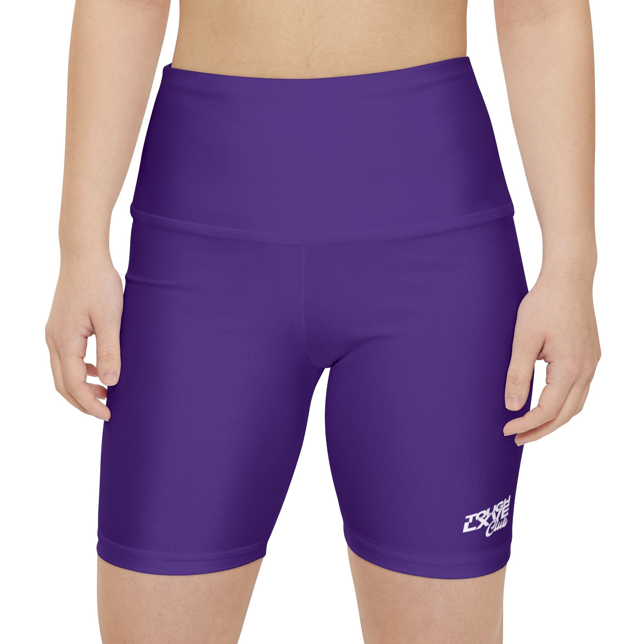 Women's Dark Purple Tough Lxve Club Athletic Biker Shorts