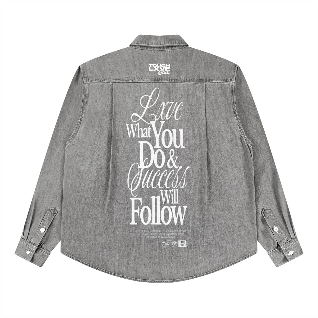 Unisex Vintage Wash “LXVE” Denim Shirt