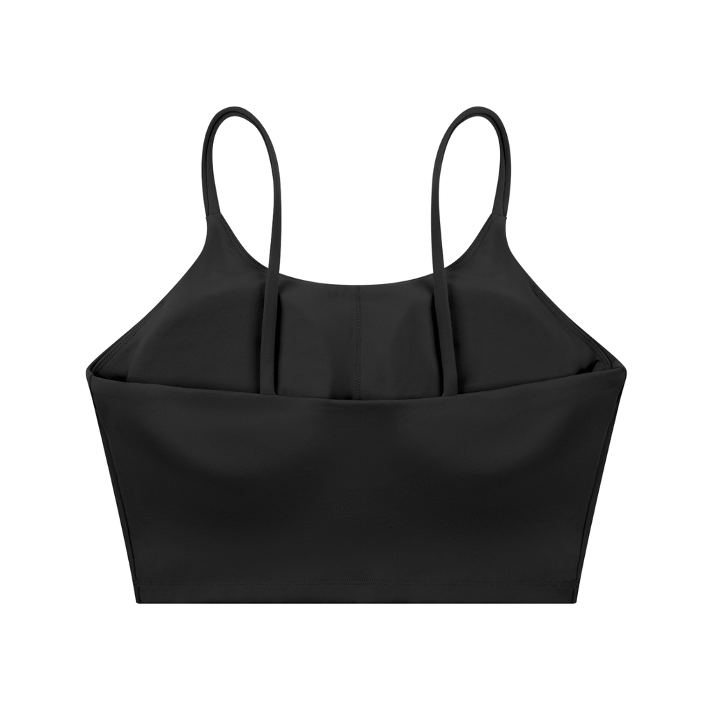 Women's Tough Lxve Club Black Spaghetti Strap Yoga Sports Bra