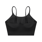 Women's Tough Lxve Club Black Spaghetti Strap Yoga Sports Bra