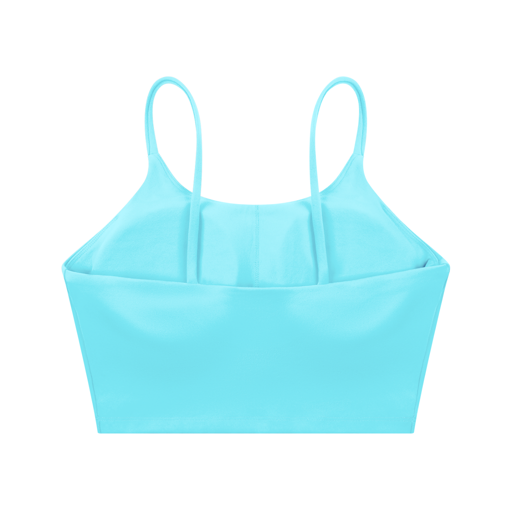 Women's Tough Lxve Club Lake Blue Spaghetti Strap Yoga Sports Bra