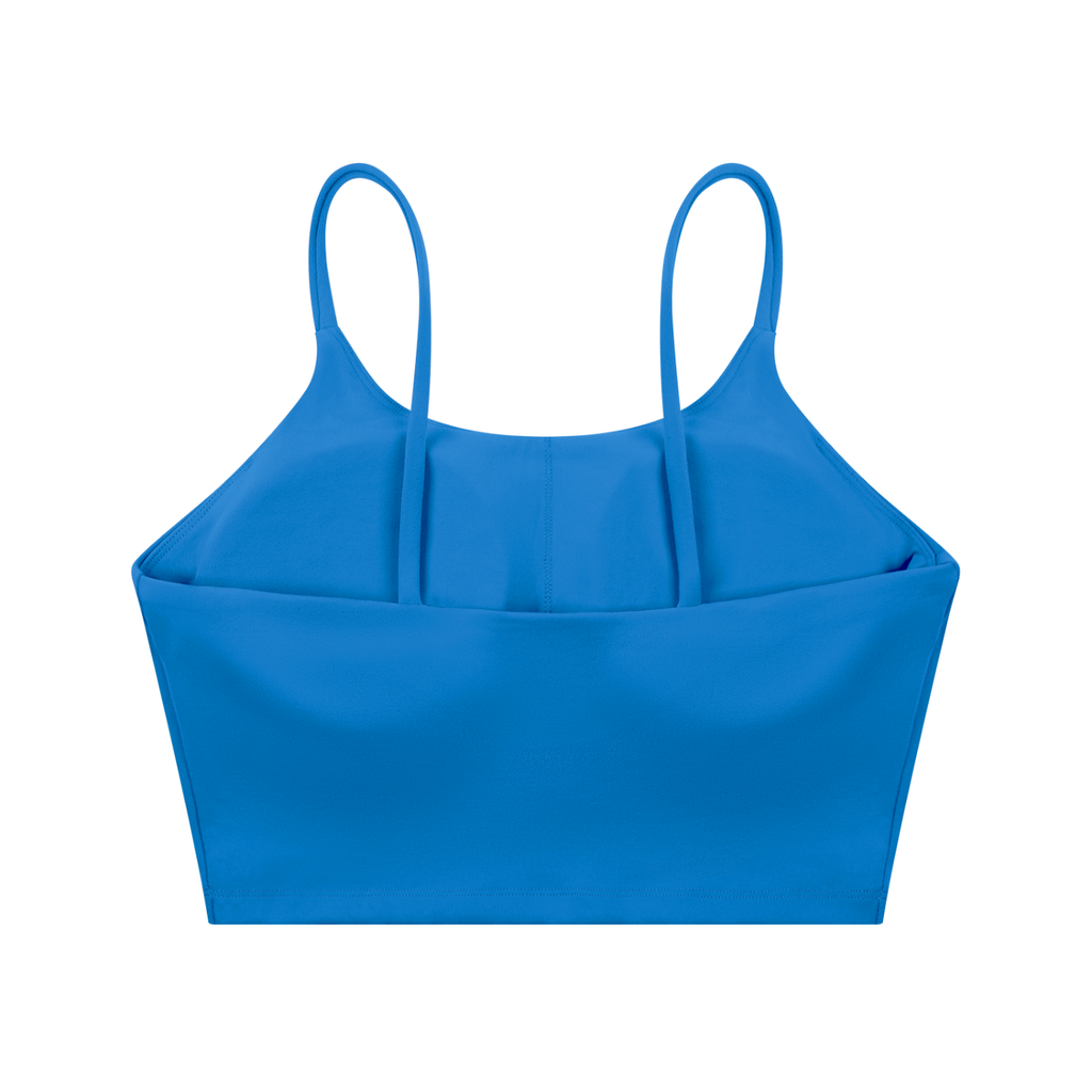 Women's Tough Lxve Club Colorful Blue Spaghetti Strap Yoga Sports Bra