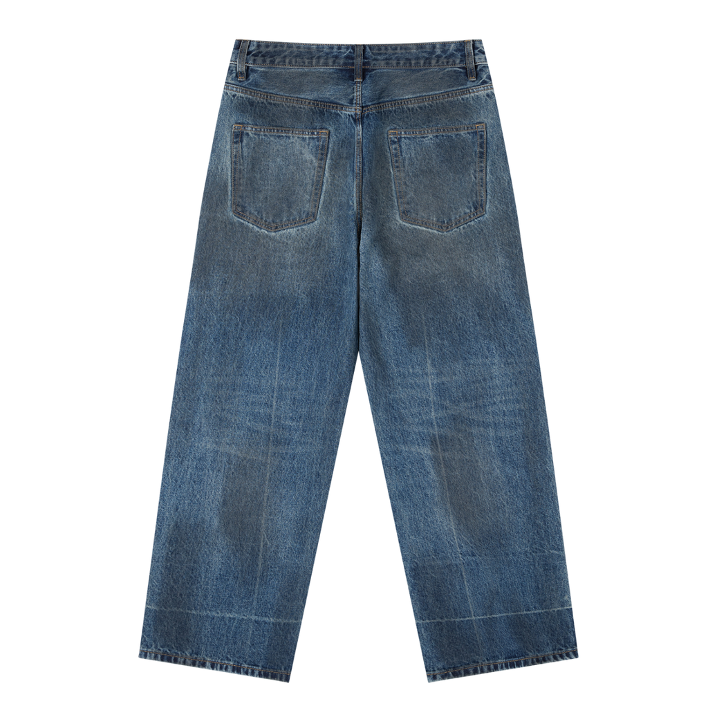 Men's Vintage Wash Baggy Denim Jeans