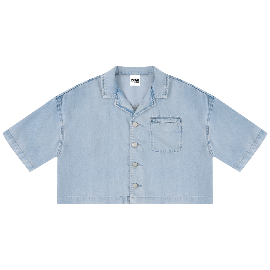 Women's Vintage Tough Lxve Club Wash Boxy Cropped Shirt