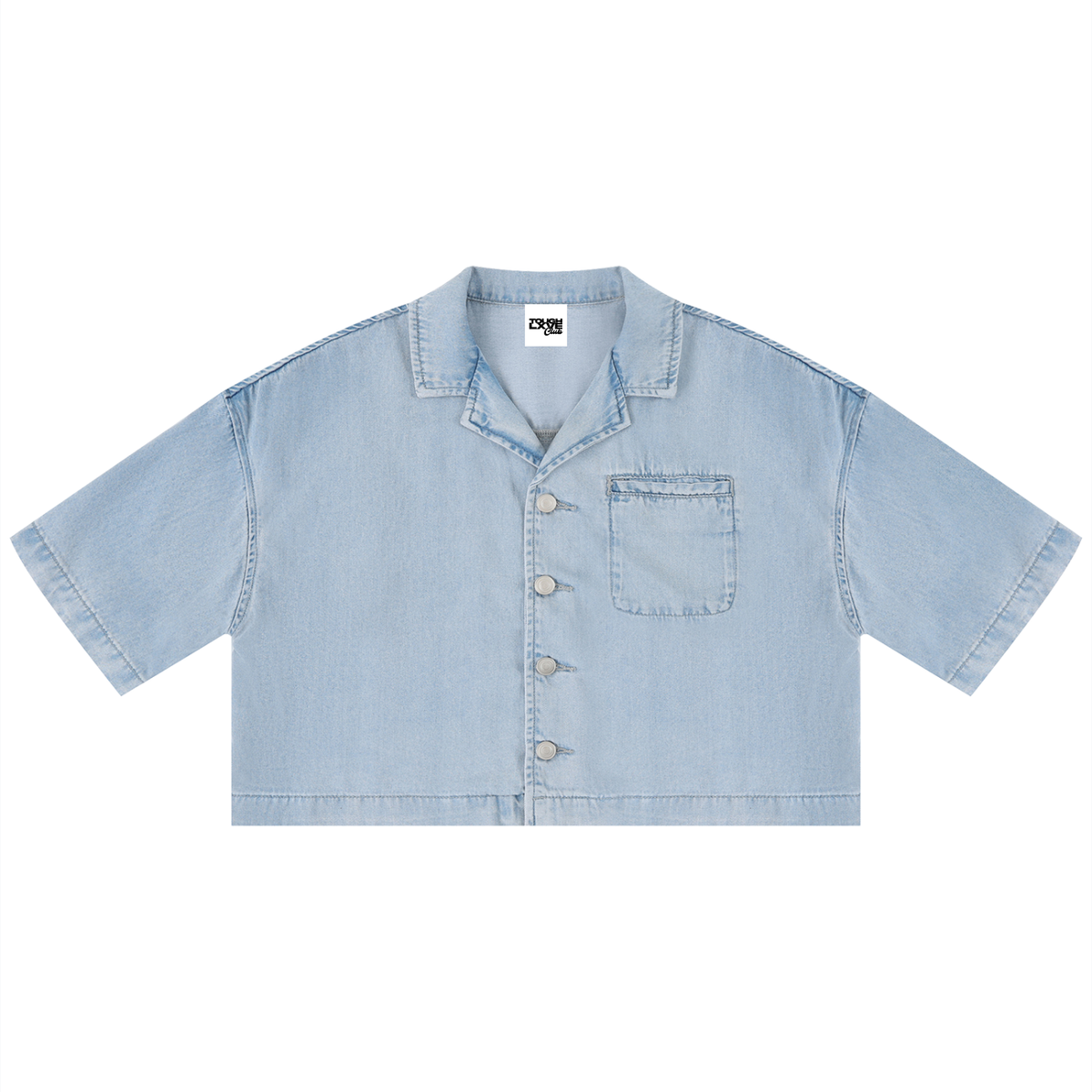 Women's Vintage Tough Lxve Club Wash Boxy Cropped Shirt