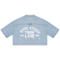 Women's Vintage Tough Lxve Club Wash Boxy Cropped Shirt