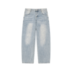 Men’s Enzyme Wash Wide Leg Denim Jeans