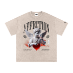 Snow Washed Oversized "Affection" Cotton T-Shirt