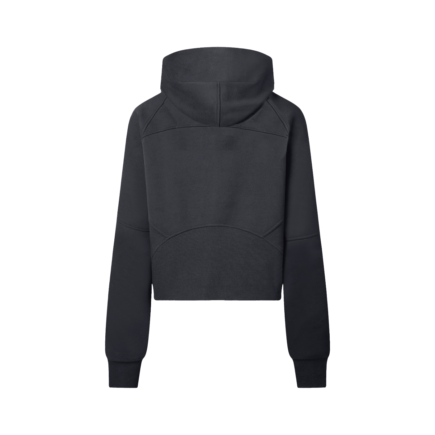 Cropped Half-Zip Hoodie - Black