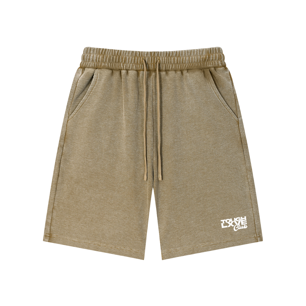 Tough Lxve Club Unisex Mineral Wash Waffle Knit Shorts