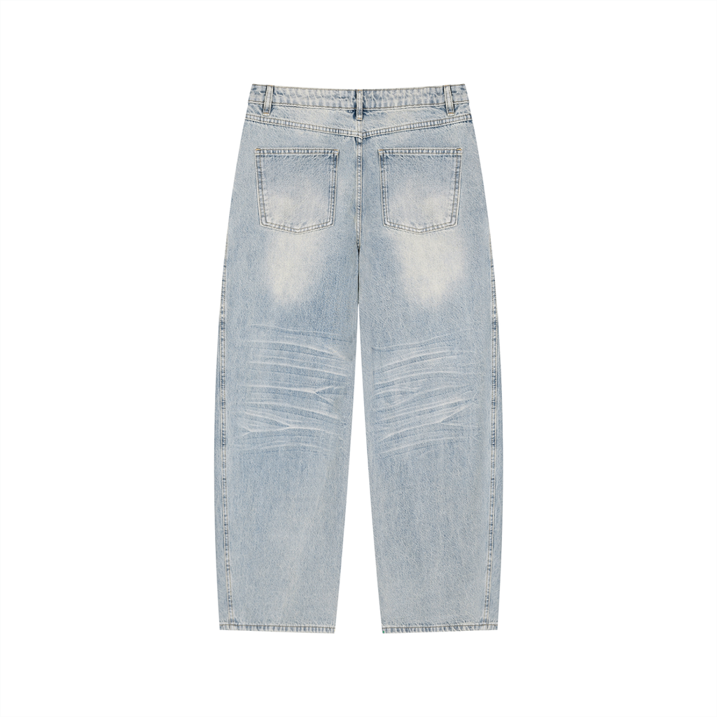 Men’s Enzyme Wash Wide Leg Denim Jeans