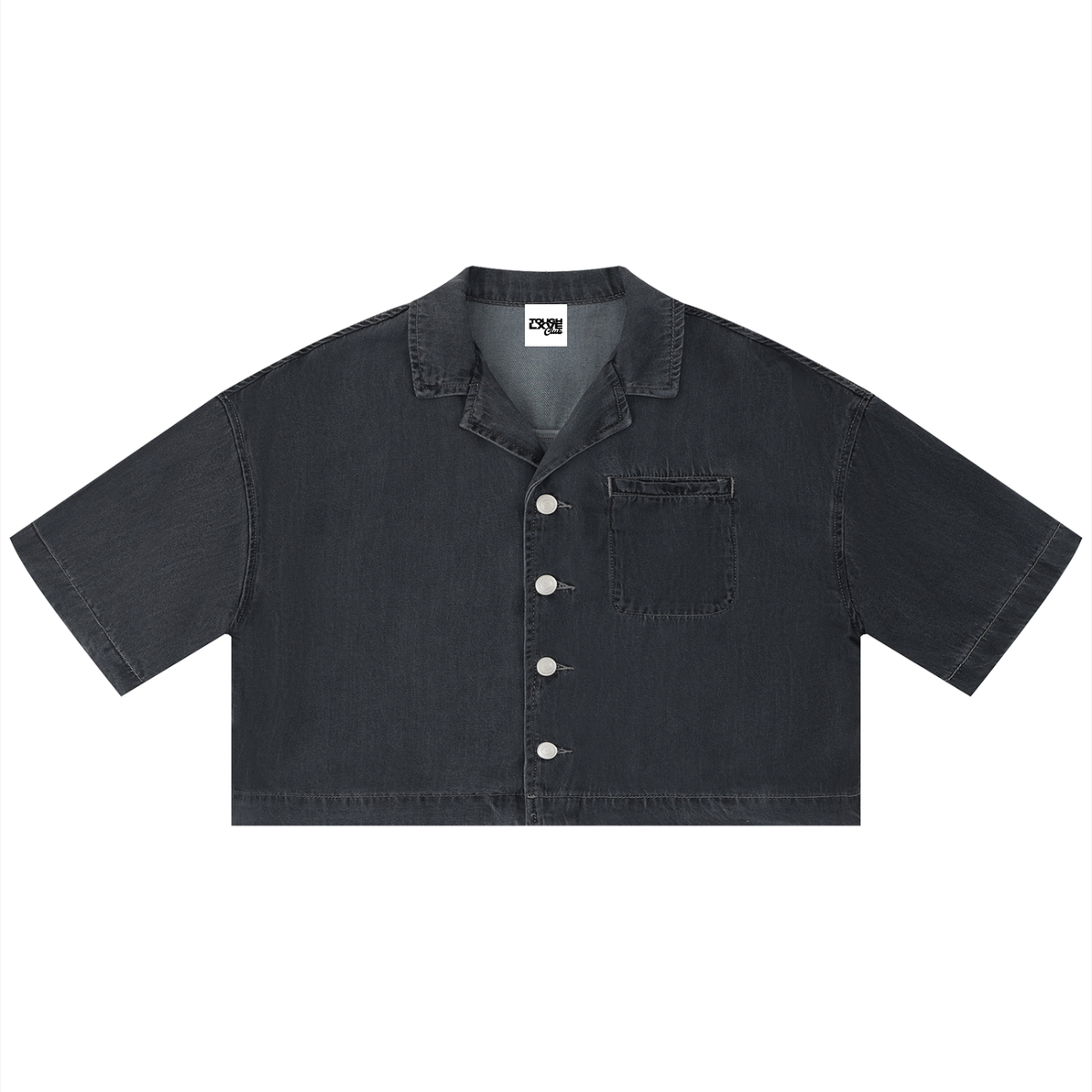 Women's Vintage Tough Lxve Club Wash Boxy Cropped Shirt