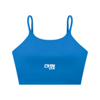 Women's Tough Lxve Club Colorful Blue Spaghetti Strap Yoga Sports Bra