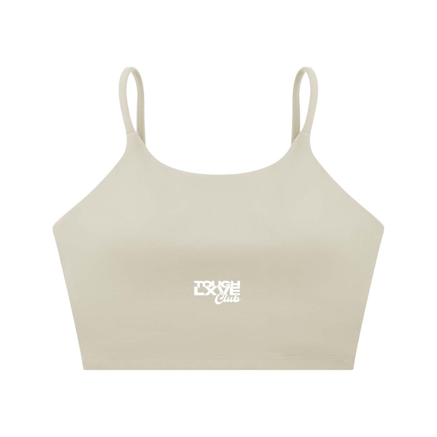 Women's Tough Lxve Club Light Grey Spaghetti Strap Yoga Sports Bra