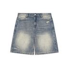 Unisex Faded Distressed Baggy Denim Shorts