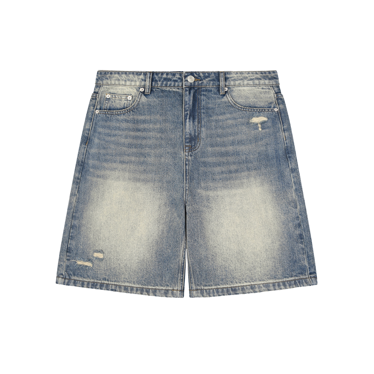 Unisex Faded Distressed Baggy Denim Shorts