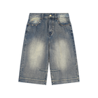 Unisex Vintage Wash Baggy Denim Shorts
