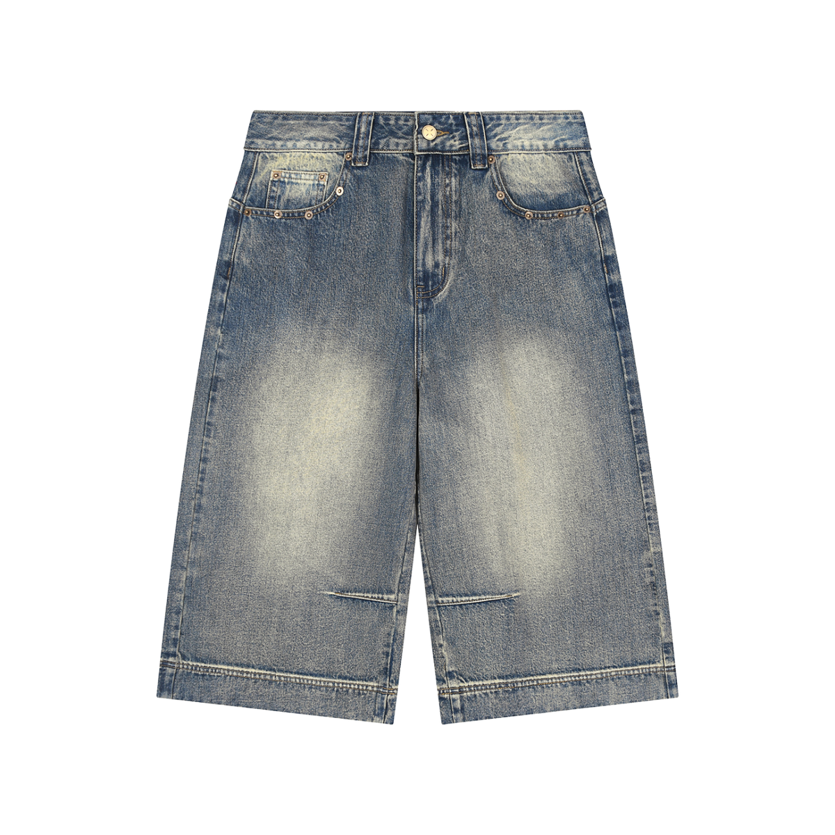 Unisex Vintage Wash Baggy Denim Shorts