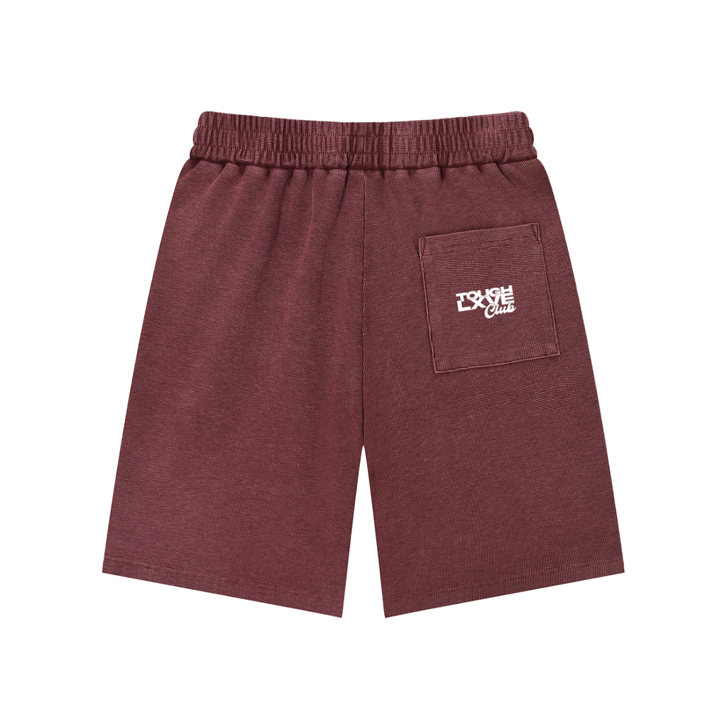 "HYPE" Unisex Mineral Wash Waffle Knit Shorts