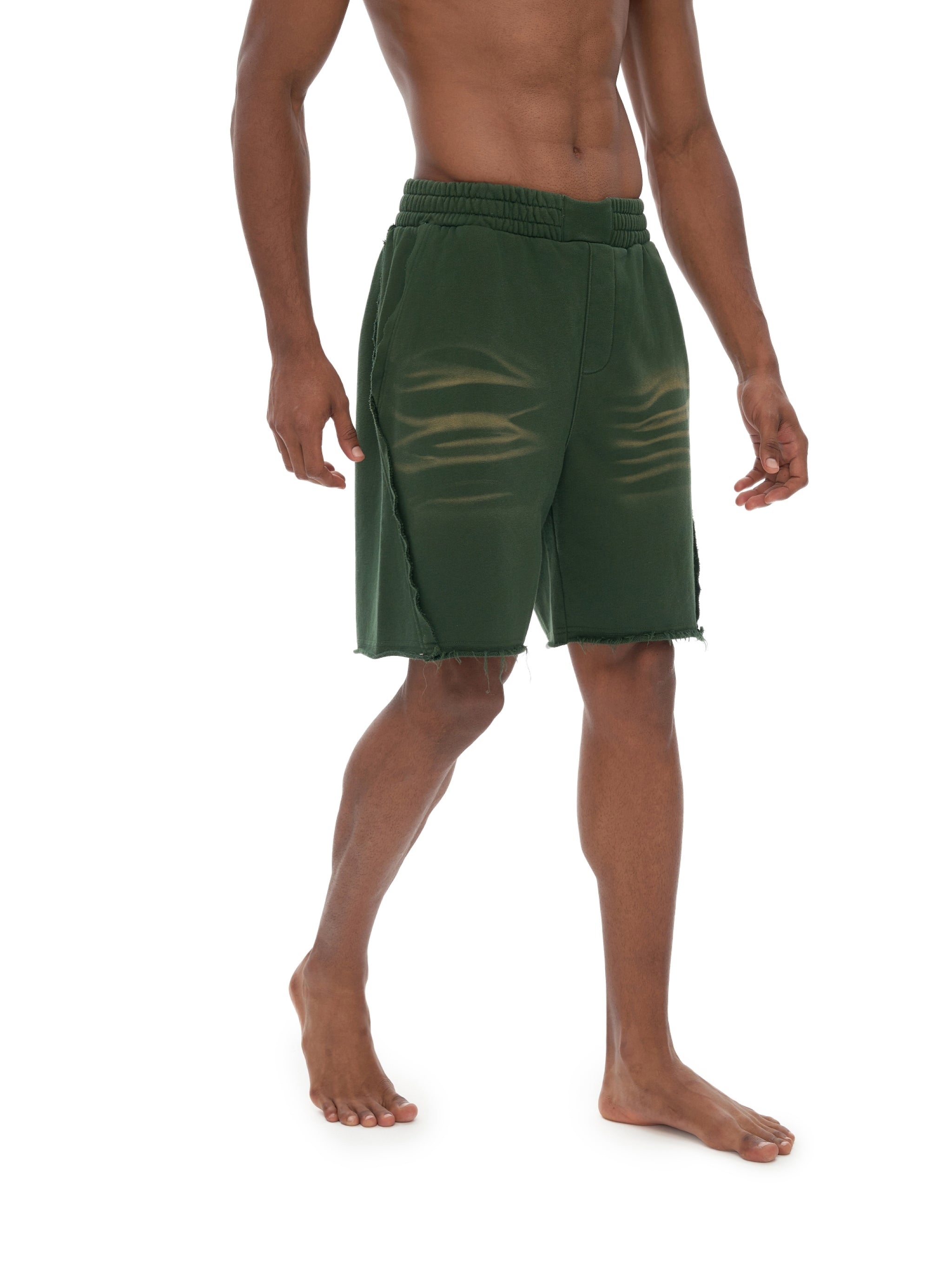 Vintage Washed Tiger Stripes Short Pants
