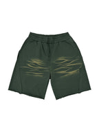 Vintage Washed Tiger Stripes Short Pants