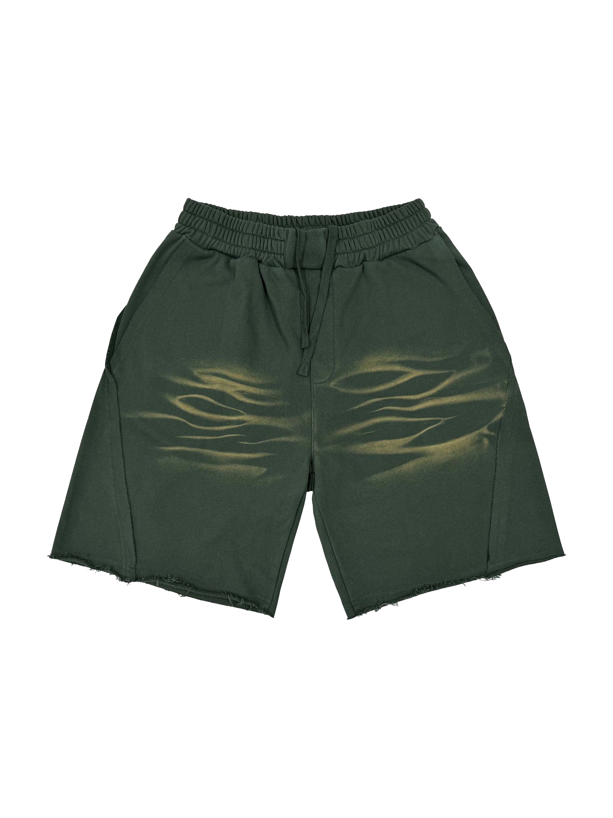 Vintage Washed Tiger Stripes Short Pants
