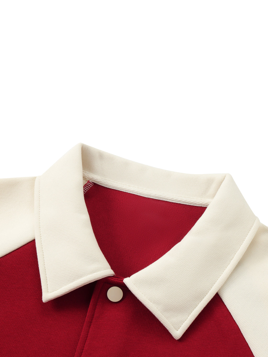 Hype Studio Contrast Raglan Sleeve Baseball Jacket - Garnet