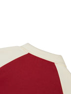 Hype Studio Contrast Raglan Sleeve Baseball Jacket - Garnet