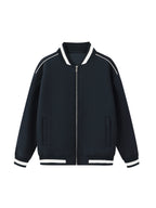 Contrast Piping Zip Bomber Jacket