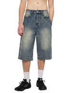Unisex Vintage Wash Baggy Denim Shorts