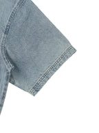 Unisex Vintage Wash Boxy Raw Hem Denim T-Shirt