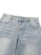 Men’s Enzyme Wash Wide Leg Denim Jeans