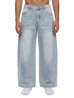 Men’s Enzyme Wash Wide Leg Denim Jeans