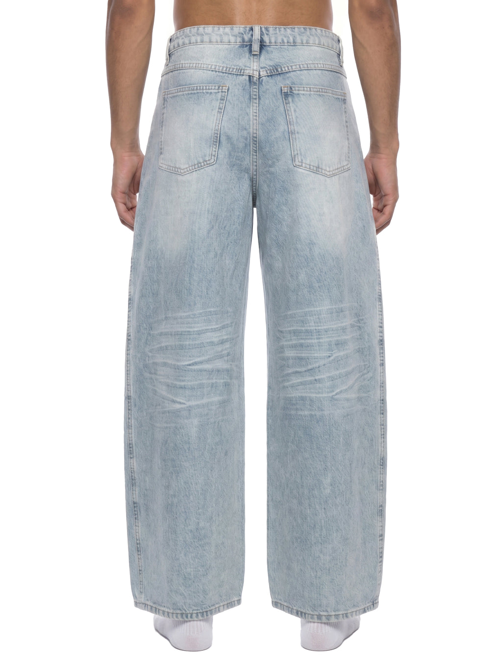 Men’s Enzyme Wash Wide Leg Denim Jeans