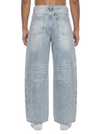 Men’s Enzyme Wash Wide Leg Denim Jeans