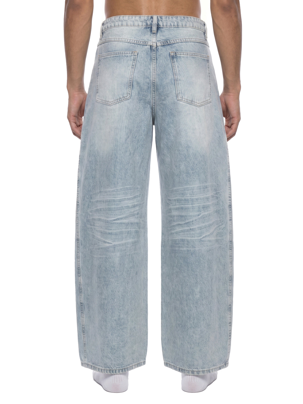 Men’s Enzyme Wash Wide Leg Denim Jeans