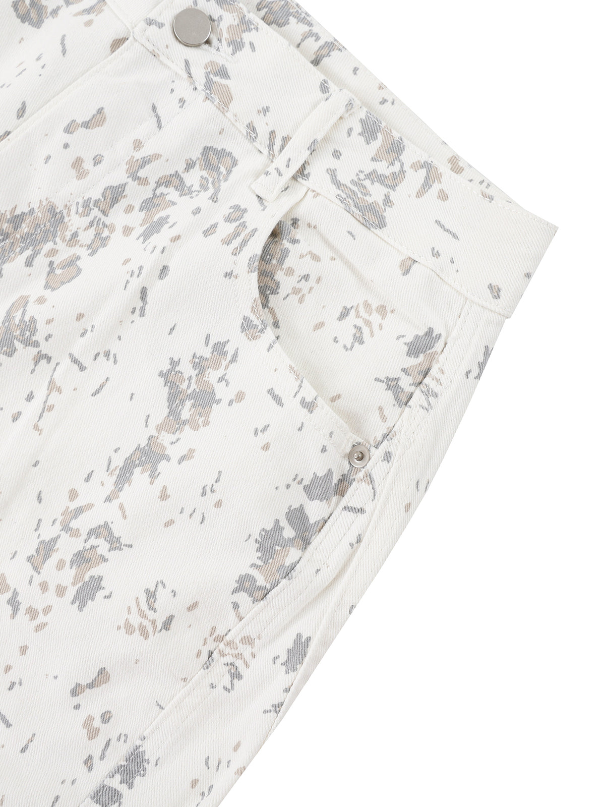UNISEX Women's Splatter Barrel Leg Jeans